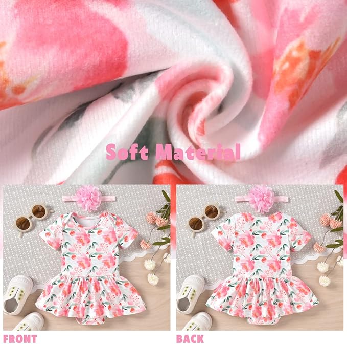 Aalizzwell Newborn Infant Baby Girls Bodysuit Dress