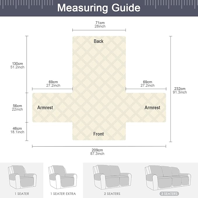 TAOCOCO 100% Waterproof Recliner Chair Cover, Non Slip Oversized Recliner Covers for Recliner Chair with Pocket, Reclining Chair Cover Furniture Protector for Kids, Pets(Oversized Recliner, Dark Grey)