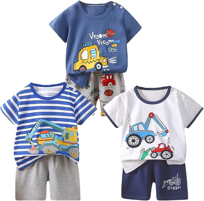 Toddler Baby Boy Clothes for 2t 3t Boys Cute Summer Short Sleeve T-Shirt Tops Shorts Clothes Sets Baby Boy Outfits