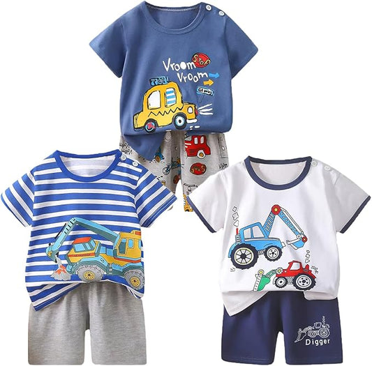 Toddler Baby Boy Clothes for 2t 3t Boys Cute Summer Short Sleeve T-Shirt Tops Shorts Clothes Sets Baby Boy Outfits