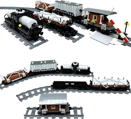 6IN1 City Freight Train Car Building Set, DIY Toys for Teens and Adults, Compatible with Lego 630 Building Accessory (6IN1 Train Set)
