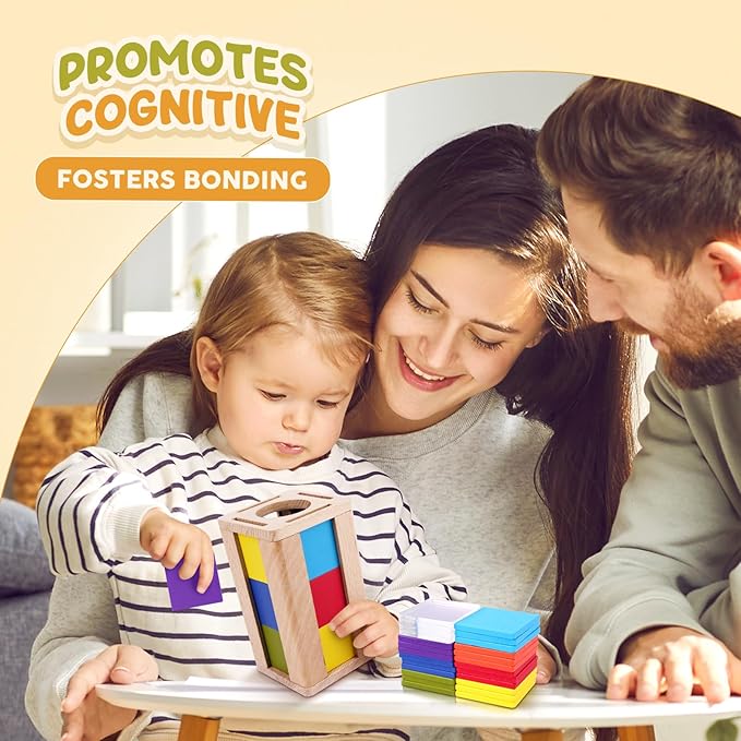 Montessori Toys for 2-4 Year Olds: Wooden Color Sorting Toys for Toddlers and Preschool Learning Activities, Fine Motor Development Sensory Toys, Educational Busy Board Gifts for 3-5 yr Boys and Girls