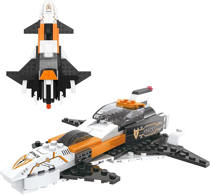 3 in 1 City Space Ship Building Sets Space Shuttle Toys Space Station Spaceship Astronaut Adventure Building Blocks Kit Aerospace Rocket Educational Toy Gift for 6 7 8 9 10 11 12 Year Old (168 Pcs)