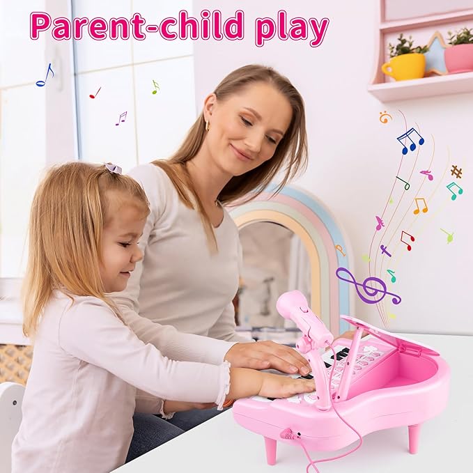 Amy&Benton Piano Music Toy Baby for Toddlers Pink for Girls 1-3 Girl First Birthday Gift for 1 2 3 Years Old Girl 1st Birthday Toy Presents for Girl 1 2 3+ Girl Kids Gift