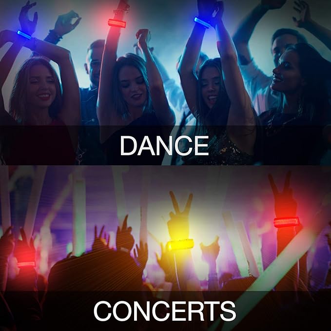 8 PCS LED Glow Bracelets, Christmas Light Up Bracelets Set - Glow in The Dark Party Bracelets Favors Supplies for Christmas, Concerts, Festivals, Game Prizes, Sports, Rave Accessories.