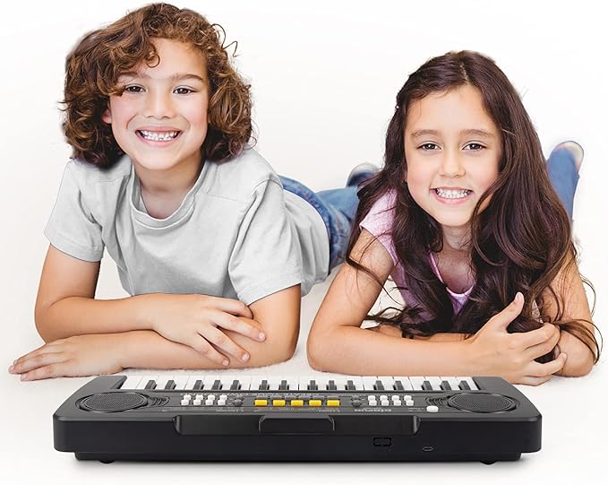 Kids Keyboard Piano, 37 Key Portable Electronic Piano for Kids, Digital Music Keyboard Educational Toys for 3 4 5 6 7 8 Year Old Girls Boys (Black)