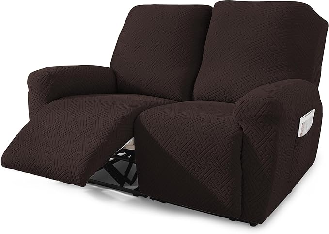 NORTHERN BROTHERS Recliner Chair Covers, Loveseat Chair Covers, Covers for Reclining Chairs, Recliner Couch Cover 2 Seat, Dark Brown