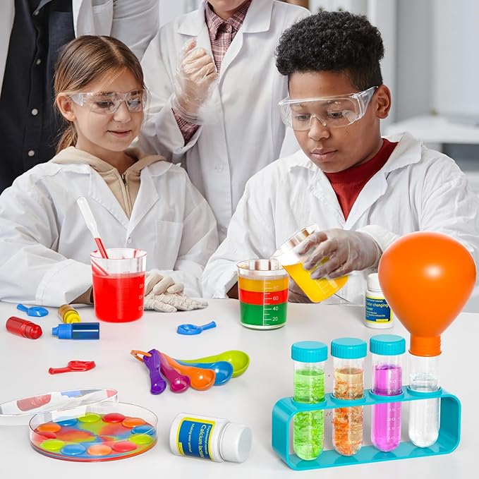 240+ Lab Experiments Science Kit for Kids 4-6-8-12, STEM Educational Scientific Toys for Boys Girls with Lab Coat Scientist Costume & Goggle, Chemistry Set Birthday for Kids Boys Girls