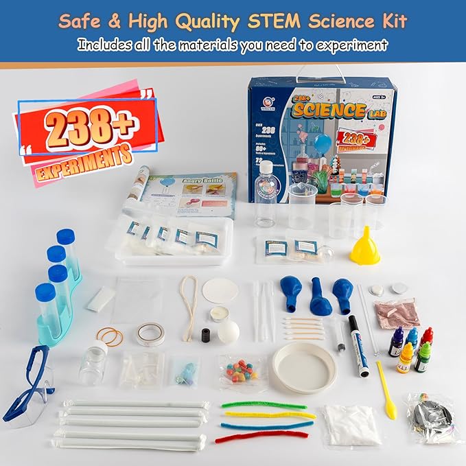 238+ Science Experiment Kit for Kids, STEM Projects Educational Science Kits, Science Lab Chemistry Set, Science Toys Kids Science Kit, Birthday Gift Ideas for Boys Girls Ages 5-6-7-8-9-10-11-12