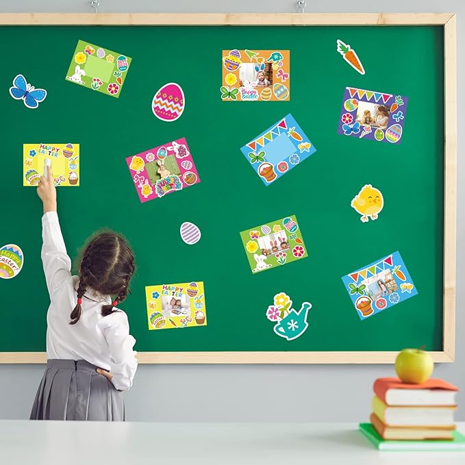 chiazllta Easter Kid's Craft Kits Easter Picture Frames Craft Bunny Egg DIY Photo Frames Suitable for Easter Class Game Activities Gift for Kids