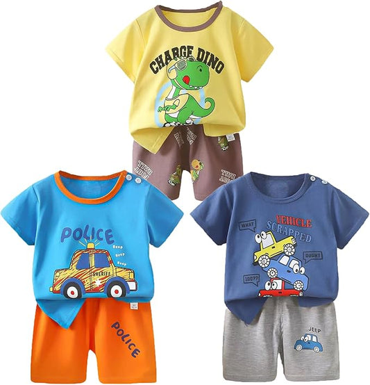 Toddler Baby Boy Clothes for 2t 3t Boys Cute Summer Short Sleeve T-Shirt Tops Shorts Clothes Sets Baby Boy Outfits