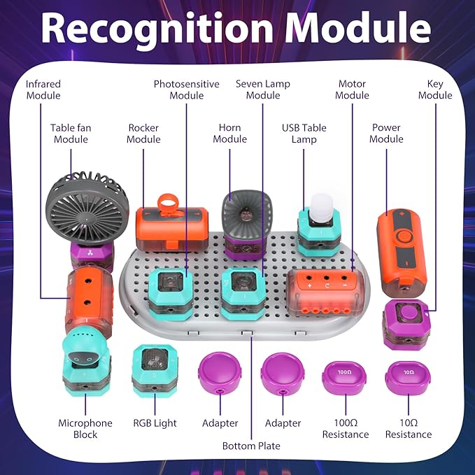 201PCS Circuit Board for Kids 110 Projects STEM Science Kit for Boys 8-14 Includes 15-in-1 Electric Assemble Models Educational Toy DIY Science Experiments School Family Activity Christmas Bday Gift