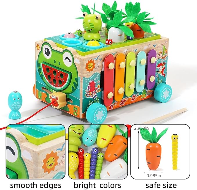JAUNTY Toddler Wooden Montessori Toy for 1 2 3 Year Old Toys, Educational Stem Toy for Baby Boys Girls 18 Months+, Preschool Learning Fine Motor Skill First 1st Birthday Gifts for Kids Girl Boy 1-3