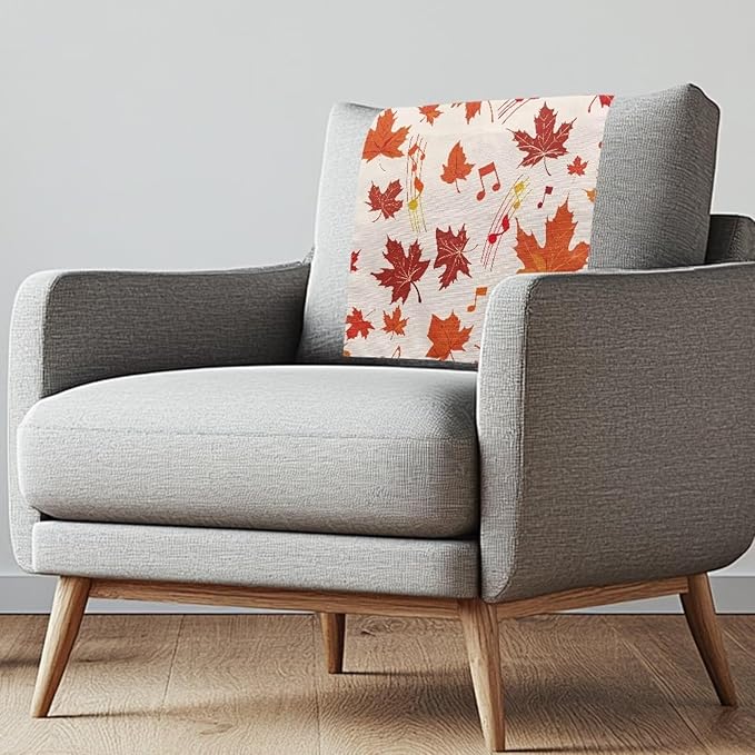 Maple Leaves Headrest Covers for Recliners Soft Chair Headrest Cover Wear Resistant Sofa Head Protector for Home Couch Loveseats Decoration