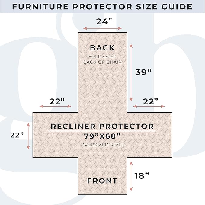 Great Bay Home Patchwork Scalloped Printed Furniture Protector Stain Resistant Recliner Cover (Recliner, Navy)