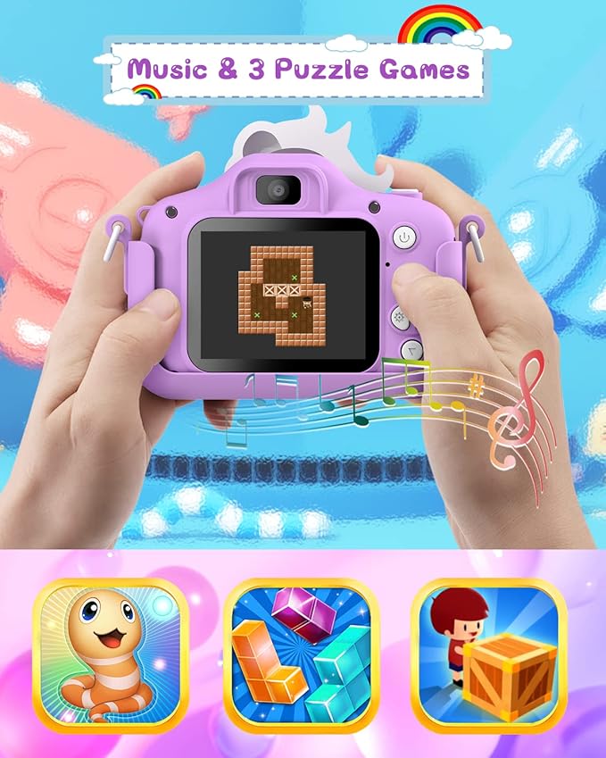 Kids Camera for 3-8 Years Old Toddlers Childrens Boys Girls Selfie Camera 20.0 MP HD 1080P IPS Screen Dual Digital Toy Camera for Kids Christmas Birthday Gifts