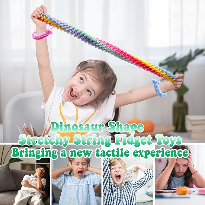 40 Pack Stretchy String Fidget Toys,Dinosaur Sensory String Toys,String Fidget Toys for Kids Adults Stress Relief,Party Favors,Christmas Stocking Stuffers