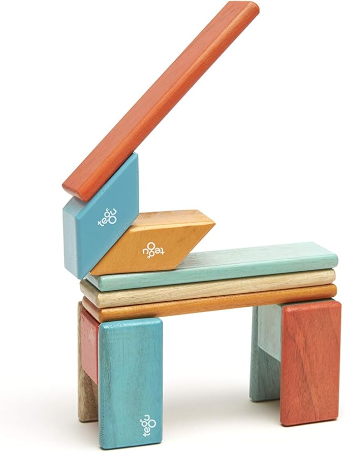 14 Piece Tegu Magnetic Wooden Block Set, Sunset