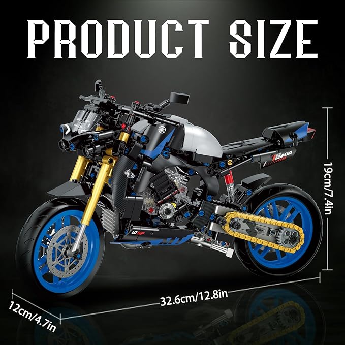 1:8 Motorcycle Building Set for Adults, Building Blocks for Adults, Collectible Toy for 14 15 16+ Years Old Boys, Teenage Boys Gifts on Birthday(579PCS)