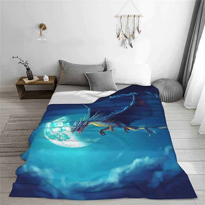 Meteor Dragon Blanket Dragon Throws Blanket Dragon Lover Gifts Dragon Decor Soft Cozy Fleece Plush Warm Flannel Bedding Blanket for Men Boys Girls Kids Adults Couch Travel 40"X50"