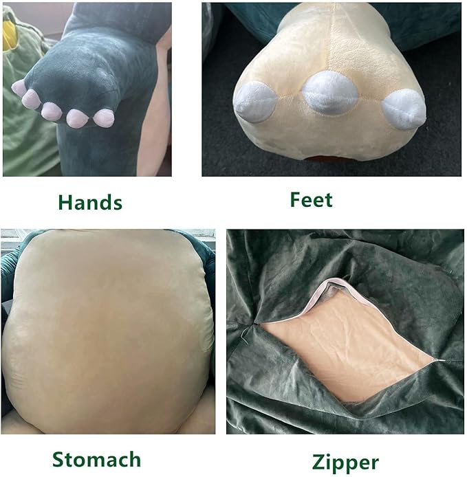 Animal Plush Toy (No fillings) Unstuffed Giant Plush Pillow Bean Bag Chair Bed with Zipper for Girlfriend Birthday Christmas New Year Gift(59 Inches)