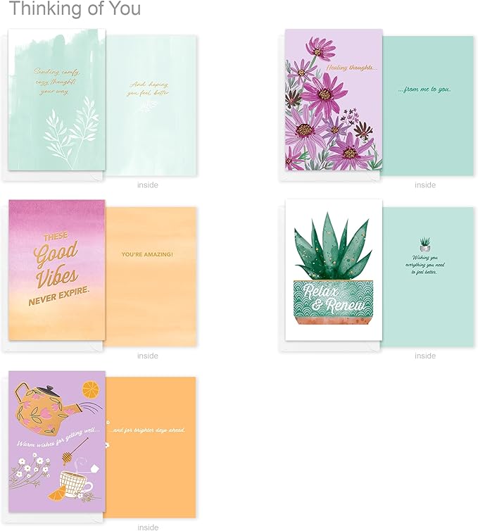 American Greetings 15-Count Thinking of You Card Bundle with Envelopes- Get Well, Support, Friendship, and Sympathy