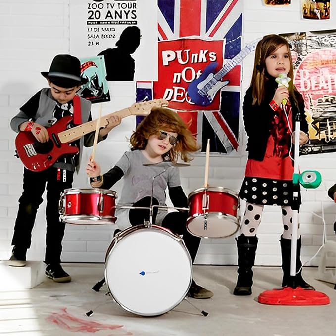 48PCS Rock and Roll Party Favors Slap Bracelets Wristbands Rock Star Party Decorations Supplies for 80s 90s Born to Rock Rock Fake Musician Guitar Rap Theme Party