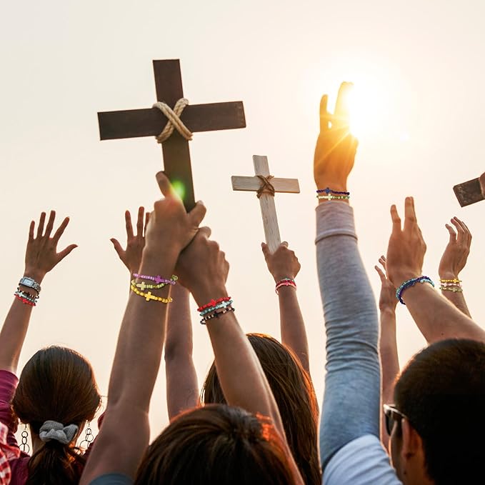 72 Pcs WWJD Bracelets Jesus You Christian Bracelets Bulk, Beaded Friendship Bracelet for Women Kid Colorful Religious Bracelets Inspirational Reminder Jewelry Gift(Religious)