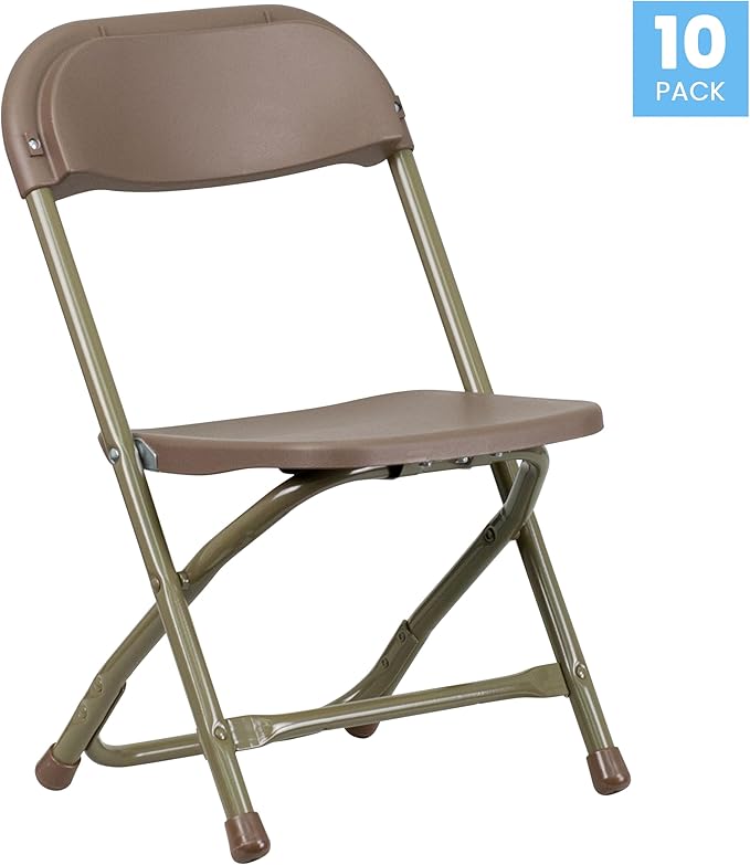 Flash Furniture Timmy 10 Pk. Kids Brown Plastic Folding Chair