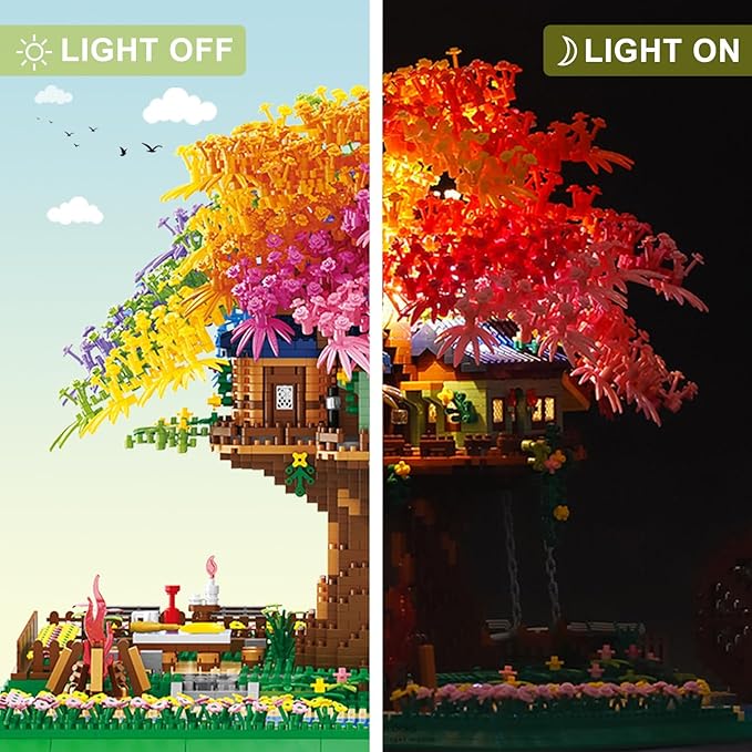 Architecture Rainbow Tree Building Block, Colorful Tree House Garden Building Blokcs, 4450PCS Building Kits Set for Adult (Not Compatible with Lego Set)