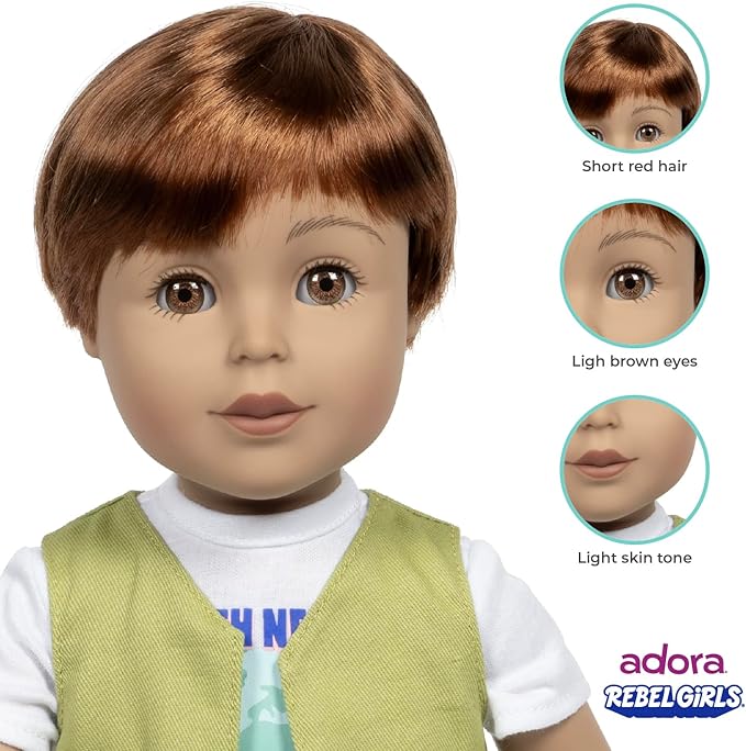 Adora 18" Rebel Girls Doll Collection - Inspired by Good Night Stories Rebel Girl Books - Premium Quality Soft and Movable Doll Body with Realistic Features - Innovator