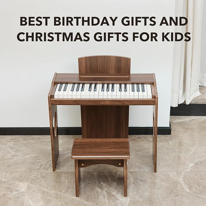 Kids Piano Keyboard, 37 Keys Digital Piano for Children, Toddler Music Educational Instrument Toy Wood Piano for 2+ Girls and Boys