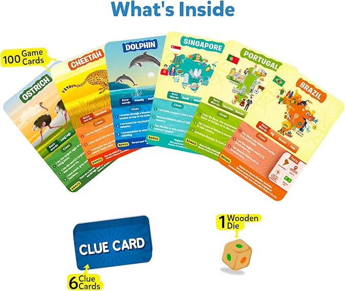 Skillmatics Card Game - Guess in 10 Animals & Countries, Perfect for Boys, Girls, Kids, and Families Who Love Toys, Travel Games, Gifts for Ages 6, 7, 8, 9