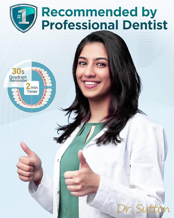 Rtauys S5 Sonic Electric Toothbrush for Adults with 8 Brush Heads, IPX7 Electric Toothbrush with Travel Case, 2.5 Hours Charge for 120 Days, 5 Modes with 2 Minutes Built in Smart Timer Light Purple