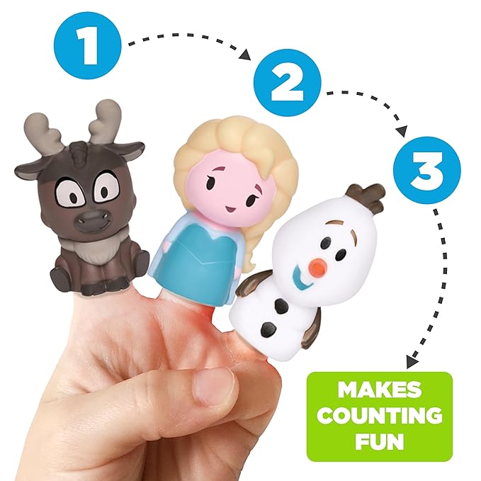 Disney Frozen Bath Finger Puppets, 10 Pc - Party Favors, Educational, Bath Toys, Story Time, Beach Toys, Playtime, Stocking Stuffer