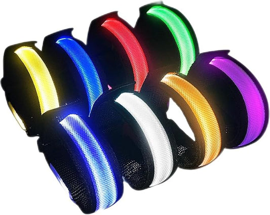 8 PCS LED Glow Bracelets, Light Up Wristbands - Halloween Glow in The Dark Party Bracelets Favors Supplies for Christmas, Concerts, Festivals, Game Prizes, Sports, Rave Accessories（Black-CS）