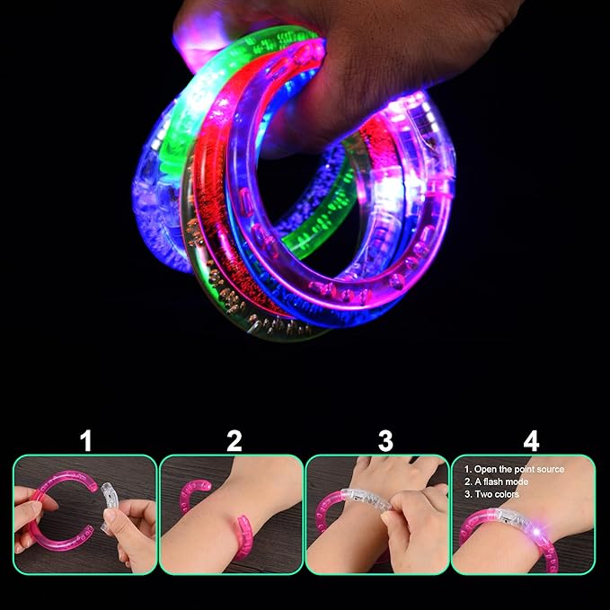 36Pcs Glow Bracelets,Led Bracelets,Glow in The Dark Bracelets,Light up Bracelets,Neon Bracelets,Neon Party Favors Carnival Birthday Concert Party Game Gifts Suitable for children/adults