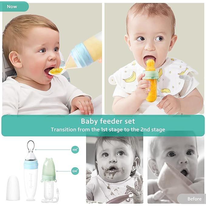 Termichy Baby Food Dispensing Spoon: Squeeze Feeder Dispenser for Baby - Self Feeding Bottle Spoon