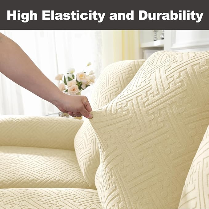 NORTHERN BROTHERS Recliner Chair Covers, Lazy Boy Recliner Covers, Stretchy Cover for Recliner Chairs, Beige