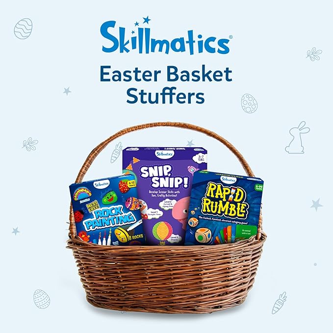 Skillmatics Rock Painting Kit - Mess-Free Art & Craft Activity for Girls & Boys, Craft Kits & Supplies, DIY Creative Activity, Gifts for Kids Ages 4, 5, 6, 7, 8, 9, 10, 11,12