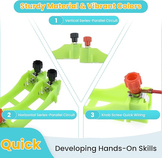 32 Pcs Learning Circuit Kit, Physics Electrical Experiment Box, Basic Electric Circuit Laboratory for Learning Series and Parallel Circuit