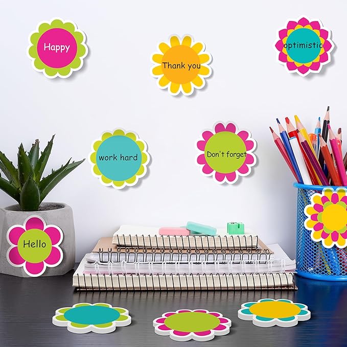 48 Pieces Spring Flowers Sticky Notes Cute Florals Notes Pads Self-Adhesive Colorful Flowers Sticky Memo Notes for School Office Home Supplies Students Teachers Present