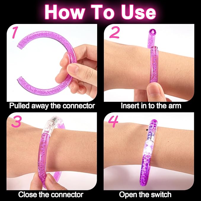 40 Pack Led Glow Sticks Bracelets,Glow in The Dark Bracelets,6 Colors LED Bracelets,Glow Bracelet for Kids and Adults,Light Up Bracelet Party Favors for Birthday,Carnival,Concert and Halloween