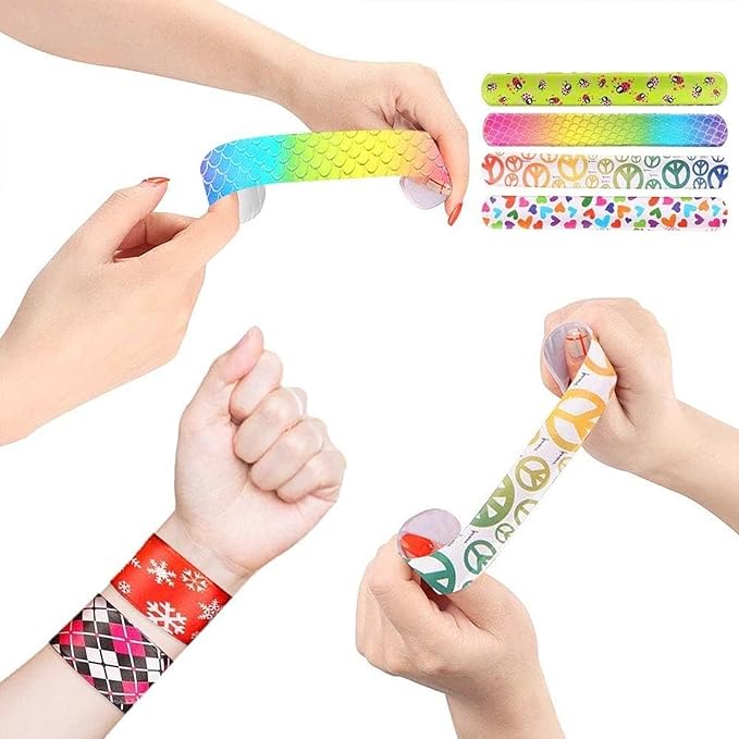 25 PCS Slap Bracelets Party Favors,Bulk Emotions Camouflage Leopard Print Snap Bracelet Party Favors Supplies for kids&teens Gifts Teacher Classroom School Favors Prizes Christmas Gift