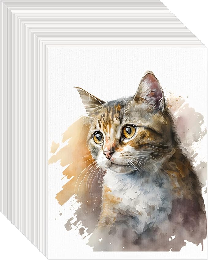150PCS 8.5x11 Watercolor Paper Bulk, 140lb/300g Cold Press Thick Water Color Paper Pad for Kids Child Adults, White Art Paper for Drawing, Painting, Markers, Gouache, Textured Cotton Paper Sheets