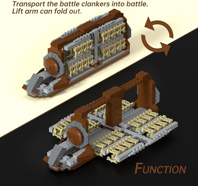 32-Piece Battle Soldiers Army Clanker Platoon Attack Craft Building Kit, with 2 Droidekas Action Figures Building Blocks Set, Toys Gifts for Boys Kids Ages 6-12 Year Old (537 Pieces)