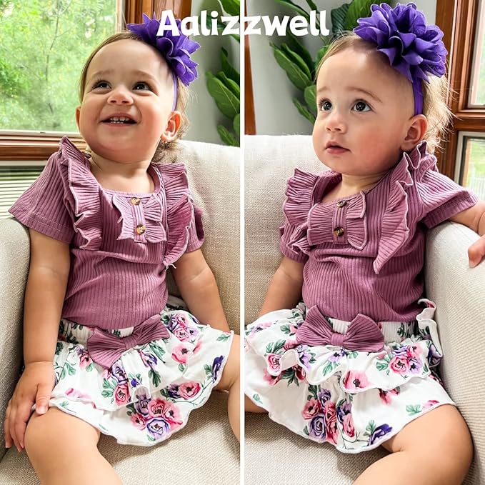 Aalizzwell Newborn Infant Baby Girls Summer Outfit
