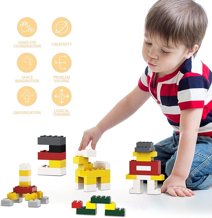 300 Pcs Classic Building Bricks, Green Bulk Bricks,Compatible with Lego and Major Brands Parts and Pieces, Creative Building Block Toys for Boys Girls Ages 6 7 8 9 10 Year Old