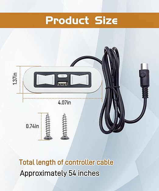 New Emomo HX90HU 5 Button 5 Pin Hand Control with USB for Lazy Boy Lift Chairs Power Recliner
