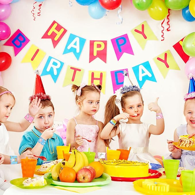 48PCS Rainbow Party Favors Rainbow Unicorn Slap Bracelets Wristbands for Rainbow Unicorn Birthday Decorations Supplies Goodie Bag Fillers for Boys Girls